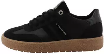 Tom Tailor Damen Sneaker aus Lederimitat schwarz