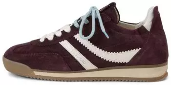 Marc O'Polo Sneaker aus Velours- und Glattleder dunkelrot/wei&szlig;