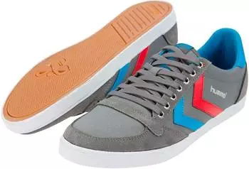 Hummel Slimmer Stadil Low Canvas castlerock/ribbon red/brilliant blue