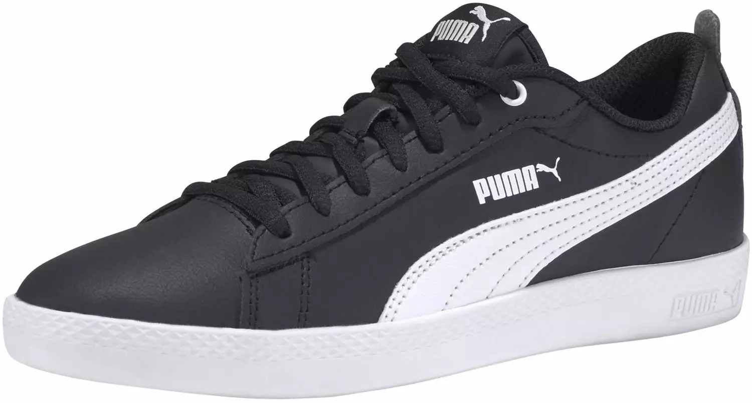Black leather pumas women's sale