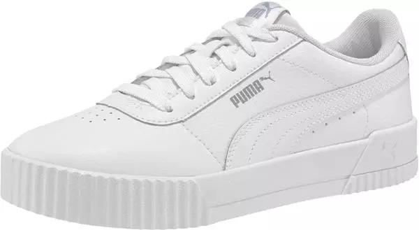 PUMA Damen Carina L Sneakers, Puma White-Puma White-Puma Silver, 42 EU