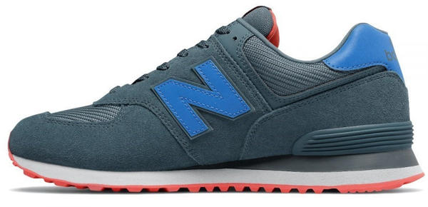 New Balance 574 orion blue with coral glow
