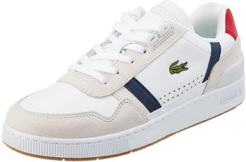 Lacoste T-Clip Leather and Suede Trainers Women white/navy/red
