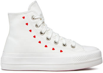 Converse Chuck Taylor All Star Lift High Top Embroidered Hearts vintage white/university red
