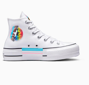 Converse Chuck Taylor All Star Lift High Top Pride white/fresh yellow/gnarly blue