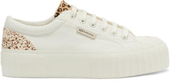 Superga 2631 Platform Calfhair Details (S2126DW-AEQ) white avorio/leopard spots