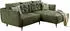 Jockenhöfer Ecksofa Retrolook mit Wellenfederung 251x110cm dunkelgrün