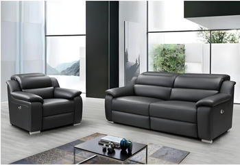 Kauf-Unique Couchgarnitur mit Relaxfunktion 3+1 Leder ARENA III schwarz