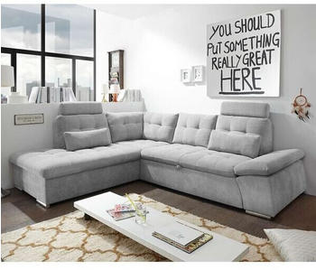 ED EXCITING DESIGN Nalo Eckcouch links (260x219x103 cm) silber-hellgrau