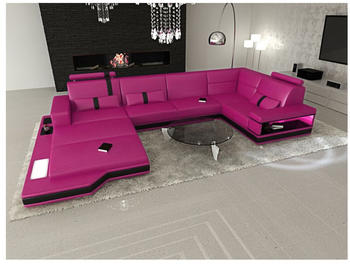 Sofa Dreams Messana Wohnlandschaft U-Form pink/pink-schwarz