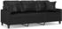 vidaXL 3-Sitzer-Sofa mit Zierkissen Schwarz 180 cm Kunstleder (3200808)