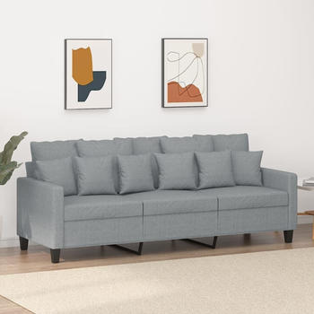 vidaXL 3-Sitzer-Sofa Hellgrau 180 cm Stoff (359275)