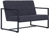 vidaXL 2-Sitzer-Sofa mit Armlehnen Dunkelgrau Stahl/Stoff (282162)