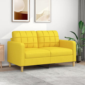 vidaXL 2-Sitzer-Sofa Hellgelb 140 cm Stoff (359096)
