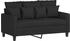 vidaXL 2-Sitzer-Sofa Schwarz 120 cm Stoff (359263)