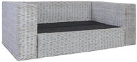vidaXL 2-Sitzer-Sofa mit Polstern Grau Natürliches Rattan (283070)