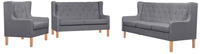vidaXL 3-tlg. Sofa-Set Stoff Grau