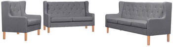 vidaXL 3-tlg. Sofa-Set Stoff Grau (274935)