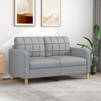 vidaXL 2-Sitzer-Sofa Hellgrau 140 cm Stoff (359091)