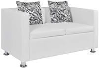vidaXL 2-Sitzer-Sofa Kunstleder Wei&szlig;