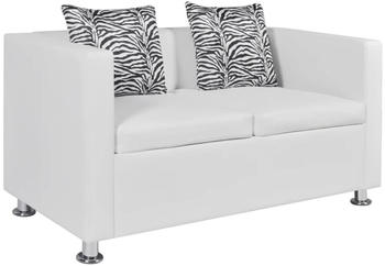 vidaXL 2-Sitzer-Sofa Kunstleder Wei&szlig; (242212)