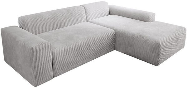 Juskys Vals mit Stoff - Ecksofa Couch modern klein - Grau