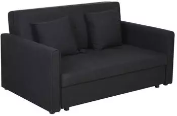 HomCom 2-Sitzer Schlafsofa mit Stauraum Kohlegrau 152 x 101 x 81cm