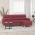 vidaXL 3-Sitzer-Sofa mit Hocker Weinrot 180 cm Stoff (3201079)