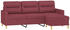 vidaXL 3-Sitzer-Sofa mit Hocker Weinrot 180 cm Stoff (3201079)