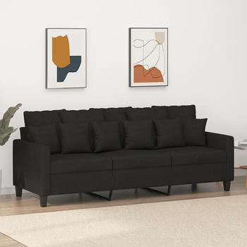 vidaXL 3-Sitzer-Sofa Schwarz 180 cm Stoff (359279)