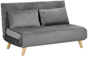 HomCom Schlafsofa 2-Sitzer Sofa mit Bettfunktion 130x78x79 cm grau