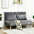 HomCom Schlafsofa 2-Sitzer Sofa mit Bettfunktion 130x78x79 cm grau