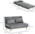HomCom Schlafsofa 2-Sitzer Sofa mit Bettfunktion 130x78x79 cm grau