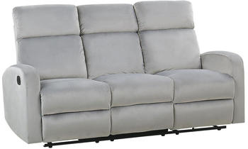 Beliani 3-Sitzer Sofa Samt 180x102x73 cm hellgrau/grau