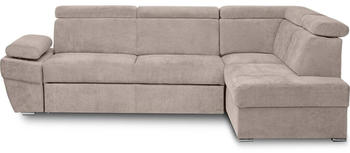 Konsimo Rechte Ecksofa verstellbar Armlehne/Kopfstütze RATLO Stoff Modern 270x190 cm beige