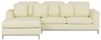 Beliani Ecksofa Echtleder L-Förmig Rechtsseitig 270x151x64 cm beige