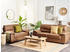 Beliani 3-Sitzer-Sofa Kunstleder 195x74x90 cm Goldbraun