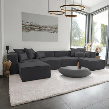 Home Deluxe Modulares Sofa XXL VERONA Anthrazit