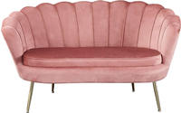 SalesFever Muschel-Sofa | Bezug Samt-Stoff | Gestell Metall goldfarben | B 136 x T 77