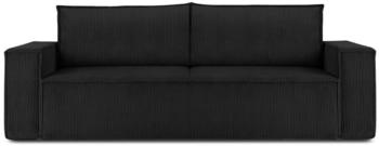 Konsimo Schlafsofa mit Schlaffunktion mit Armlehnen NAPI Cord Loft 244x89x101 cm schwarz