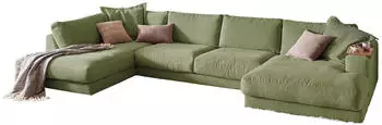 Kawola MADELINE Wohnlandschaft U-Form Cord olivgr&uuml;n
