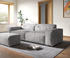 DeLife Big-Sofa Sirpio XL 270x130 cm Cord Silbergrau mit Hocker