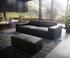 DeLife Big-Sofa Sirpio XL 270x130 cm Lederimitat Vintage Anthrazit mit Hocker