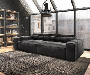 DeLife Big-Sofa Sirpio XL 270x130 cm Mikrofaser Schwarz