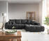 DeLife Ecksofa Josea 300x220 cm Mikrofaser Schwarz Recamiere rechts