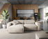 DeLife Ecksofa Sirpio L 260x160 cm Cord Beige Recamiere variabel mit Hocker