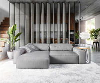 DELIFE Ecksofa Sirpio XL 270x170 cm Mikrofaser Grau Recamiere variabel, Ecksofas