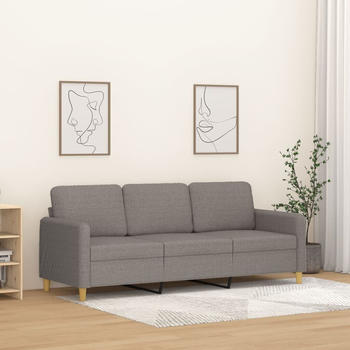 vidaXL 3 Seater Sofa 198 x 77 x 80 fabric taupe