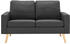 vidaXL 2-Sitzer-Sofa Stoff 130x76x82,5 cm Dunkelgrau