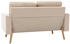 vidaXL 2-Sitzer-Sofa Stoff 130x76x82,5 cm Cremeweiß